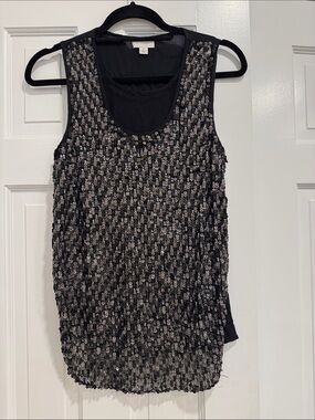Witchery Black Sequin-Embellished Sleeveless Tank